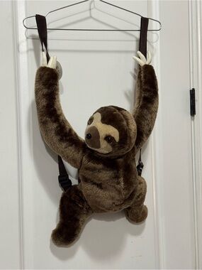 Adventure Planet. Plush Sloth Backpack in Brown 18” NWT